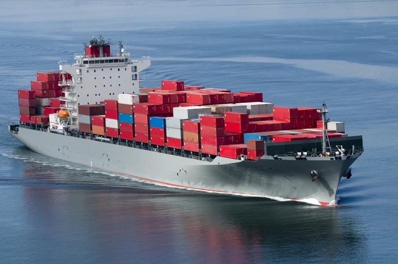 Container ship arriving In Port