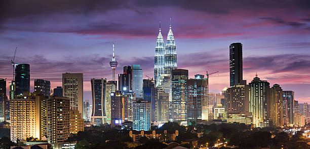 "A cityscape of the downtown area of Kuala Lumpur, capital city of Malaysia