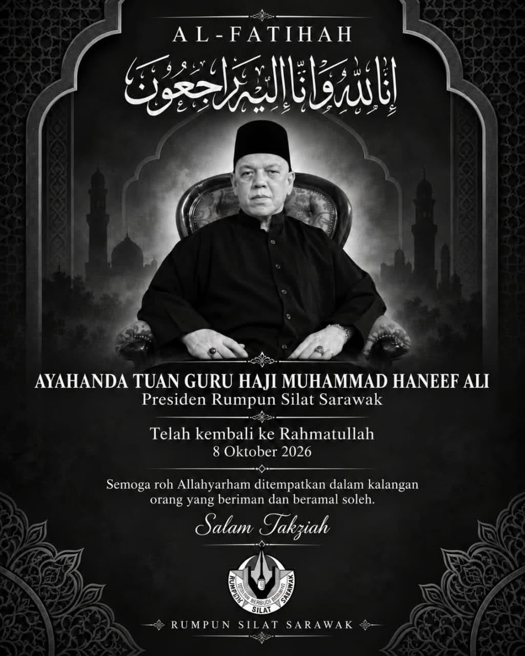 Rumpun Silat Sarawak president Muhammad Haneef Ali passes away