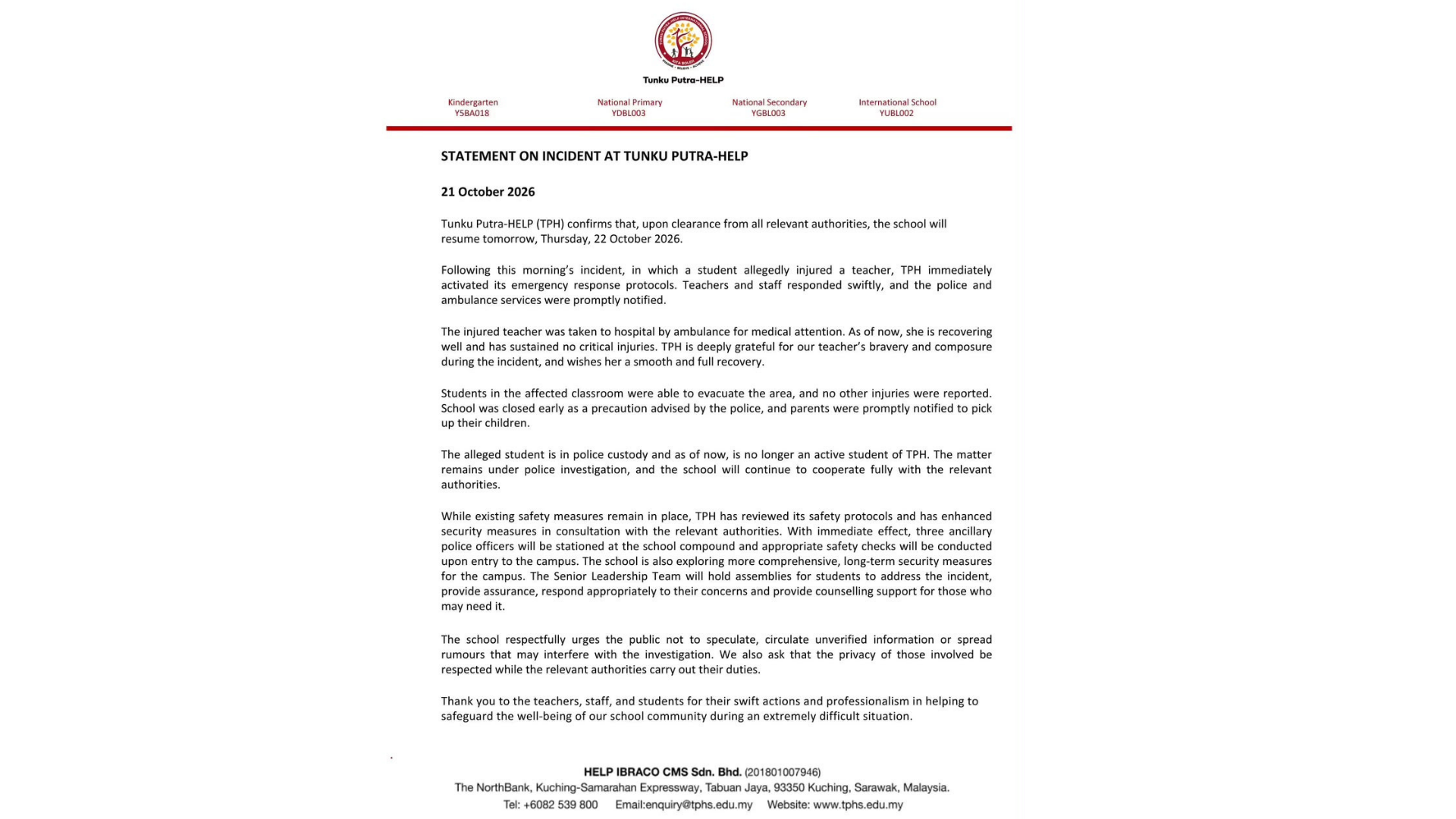 Tunku Putra-HELP to reopen tomorrow