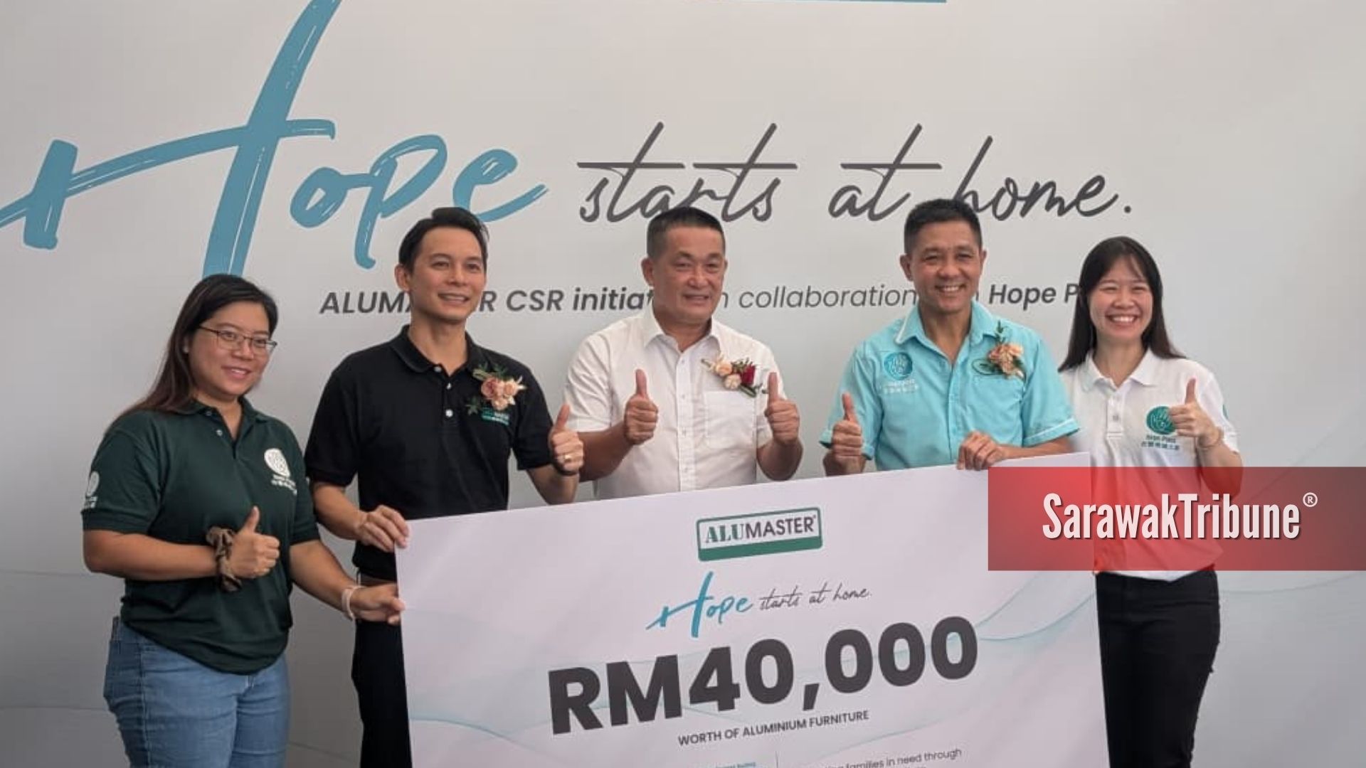 ALUMASTER contributes aluminium furniture worth RM40,000 to Hope Place