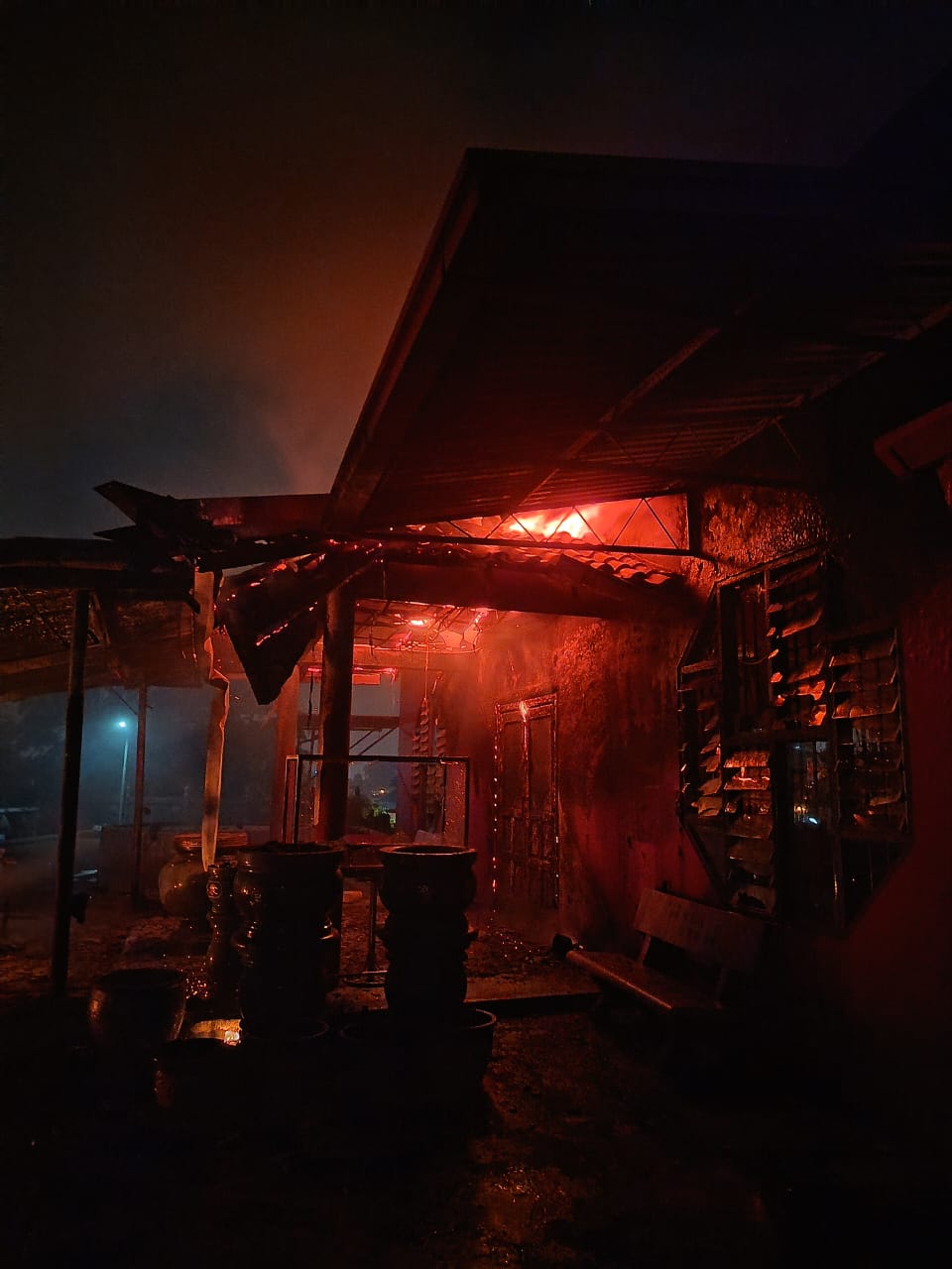 Temple damaged by fire